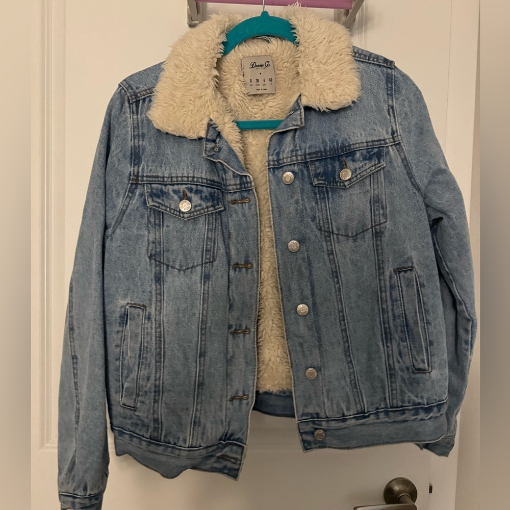 Primark denim jacket with fur